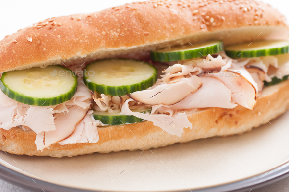 turkey and cucumber sub sandwich