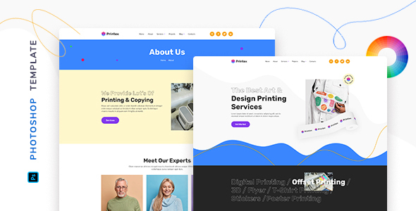 Printex – Printing Company Template for Adobe Photoshop