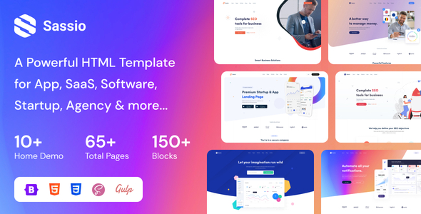 Sassio - Software & SaaS HTML5 Template