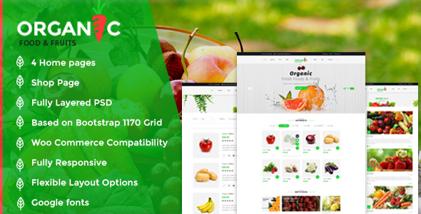 Organic Food and Fruits Template