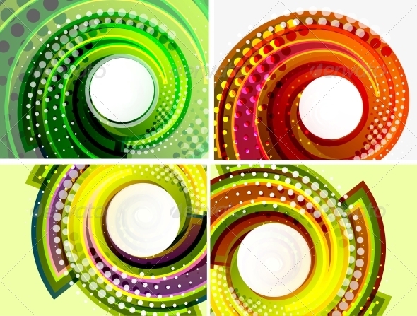 Colorful Abstract Swirl Background Set - Backgrounds Decorative