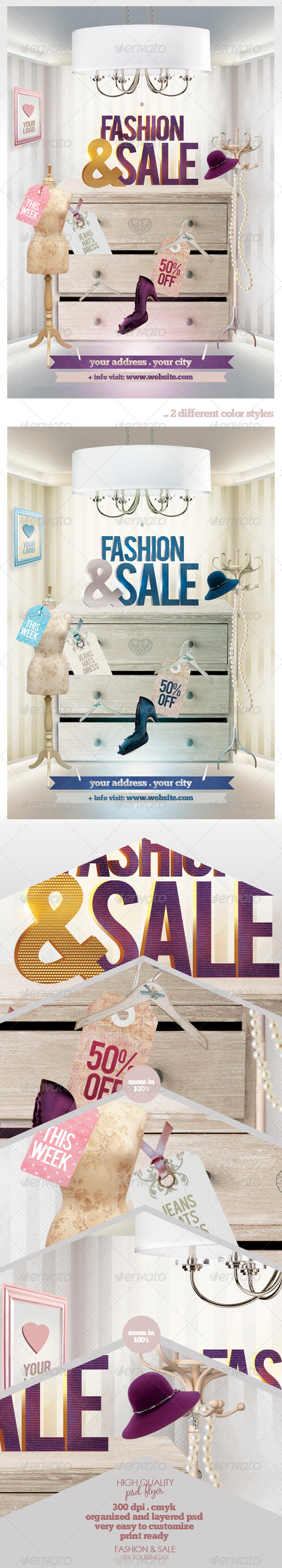Fashion & Sale Flyer Template - Clubs & Parties Events