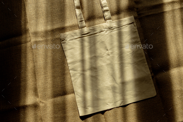 Eco tote bag, natural shadows - Stock Photo - Images