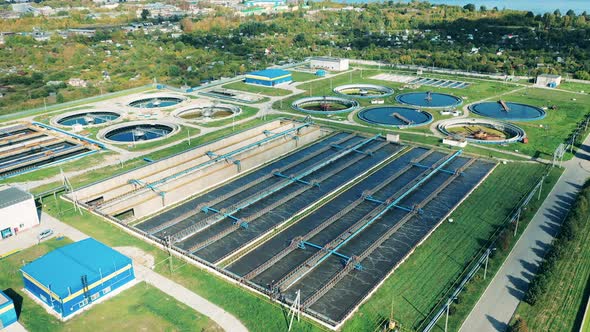 Outdoor Wastewater Cleaning Complex in a View From Above alt