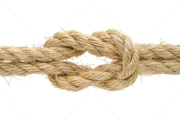 Thief knot made of rough hemp rope - Stock Photo - Images