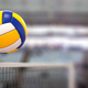 Volleyball ball and net in voleyball arena during a match. - PhotoDune Item for Sale