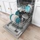 Open  dishwasher  with clean dishes inside in kitchen. - PhotoDune Item for Sale