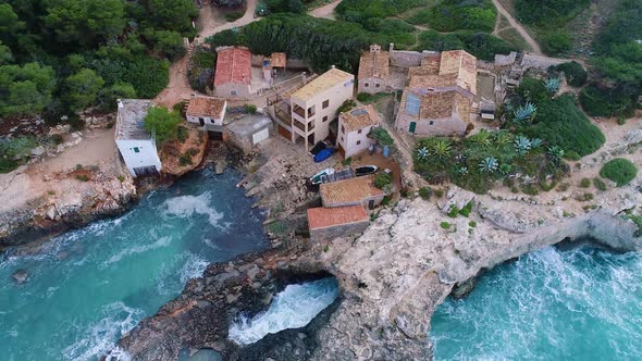 Flight Over Beautiful Seashore at Mallorca