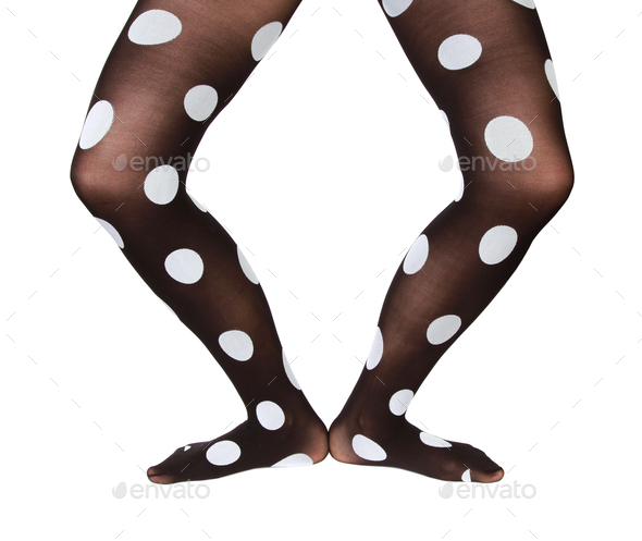 Shot of black tights with white spots Stock Photo by wirestock