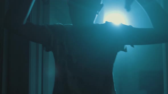 Scary Zombie In Torn Old Clothes Walks Creepy House alt