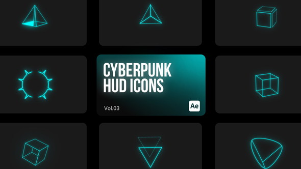 Cyberpunk HUD Icons 03 for After Effects Elements template preview