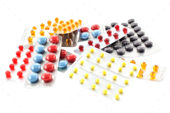 a number of pill blisters - Stock Photo - Images