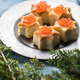Christmas tree canape or sandwich with cucumber slice, salmon for festive x-mas snack. New year  - PhotoDune Item for Sale