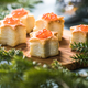 Christmas tree canape or sandwich with cucumber slice, salmon for festive x-mas snack. New year  - PhotoDune Item for Sale