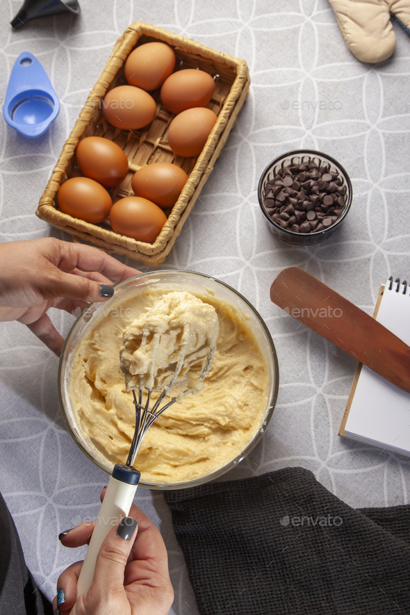 The process of making chocolate chip cookies Stock Photo by wirestock