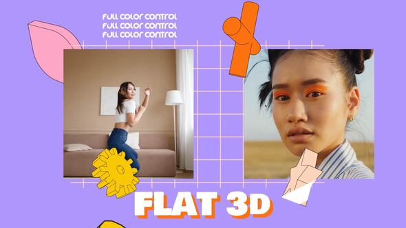 Flat 3D Pop Intro