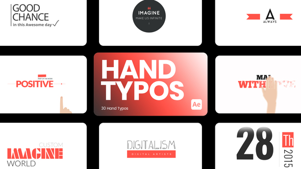 Hand Typos for After Effects Titles template preview