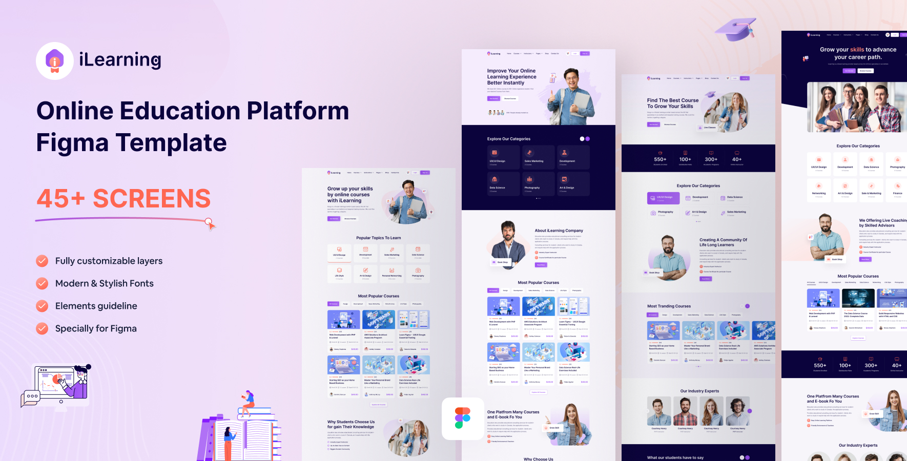 iLearning - Online Education Platform Figma Template by devsarray ...