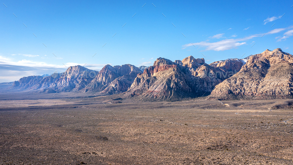 Panoramic Details of Red Rock Canyon’s Rugged Terrain - Stock Photo - Images