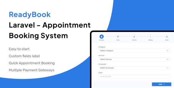 ReadyBook  Laravel Appointment booking system