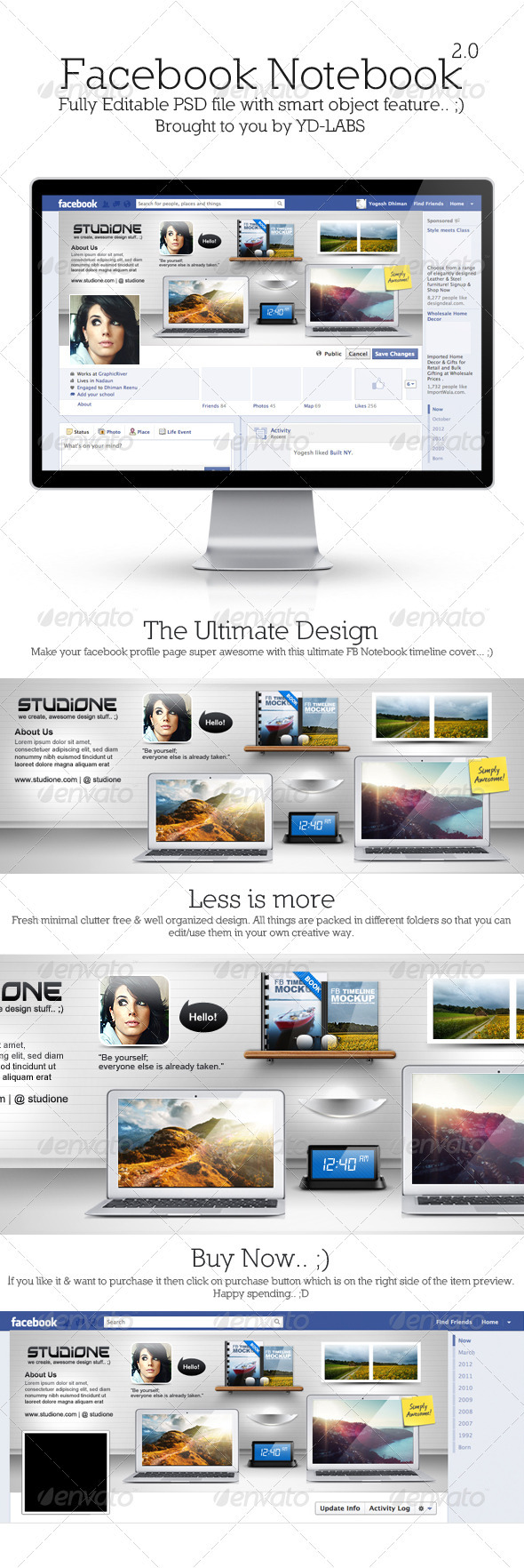 FB Notebook 2.0 - Facebook Timeline Covers Social Media