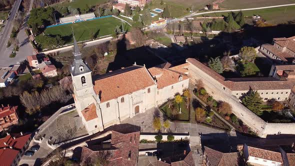 Aerial View of Lerma a Medieval Village in Burgos Province Castilla y Leon Spain alt