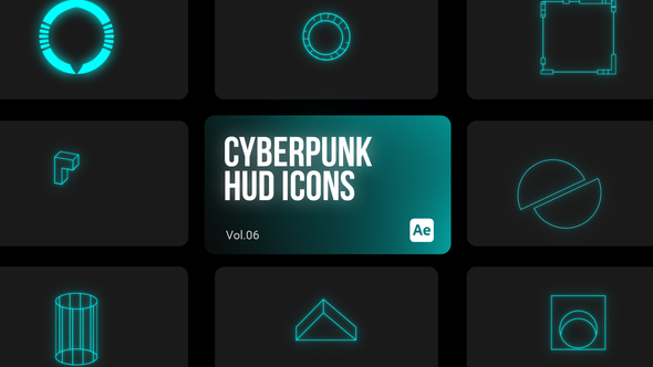 Cyberpunk HUD Icons 06 for After Effects Elements template preview