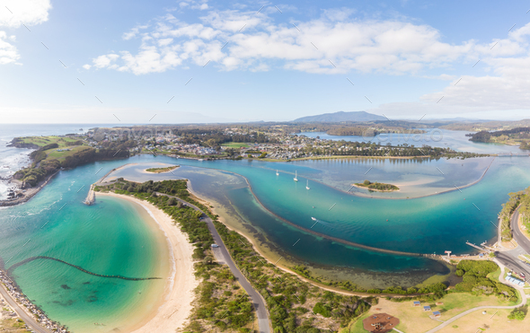 Aerial View of Narooma in Australia - Stock Photo - Images