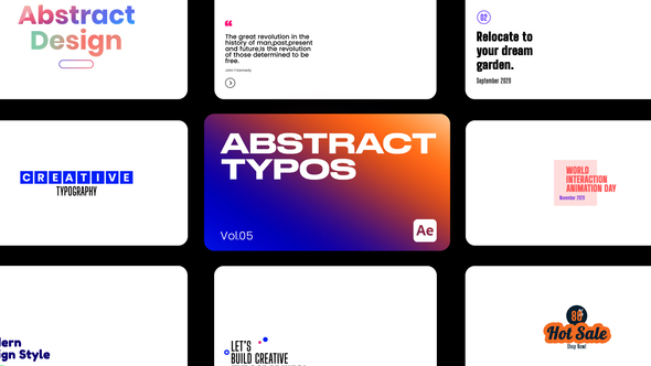 Abstract Typos 05 for After Effects Titles template preview