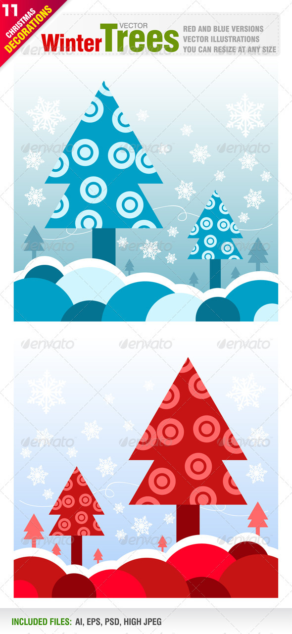 Winter Tree Designs - New Year Seasons/Holidays