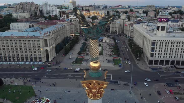Independence Square in Kyiv, Ukraine. Maidan. Aerial View alt