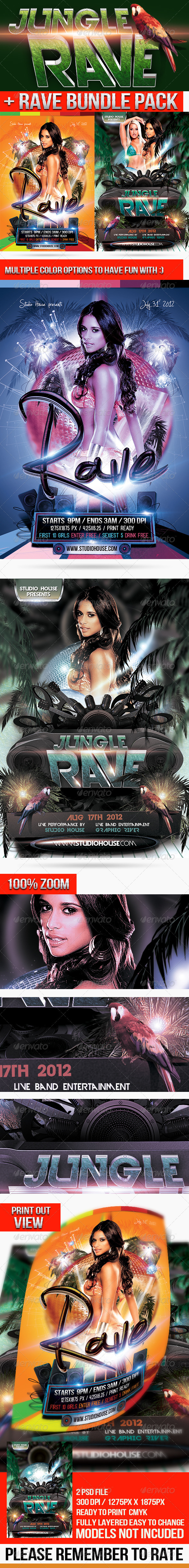 Rave Ultra Party flyer bundle - Events Flyers