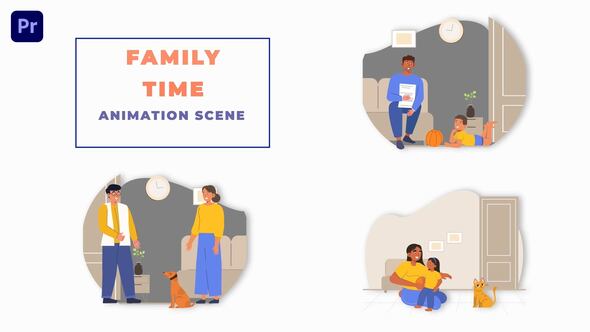 Family Time Animation Scene Premiere Pro