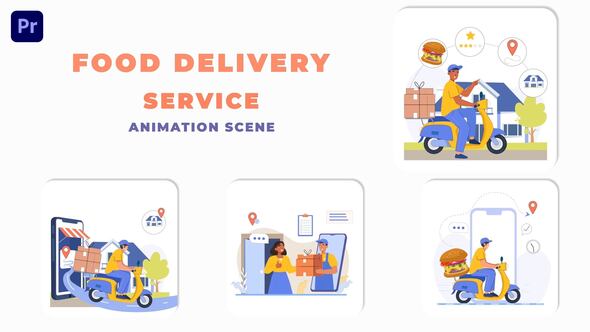 Premiere Pro Food Delivery Scene Animation
