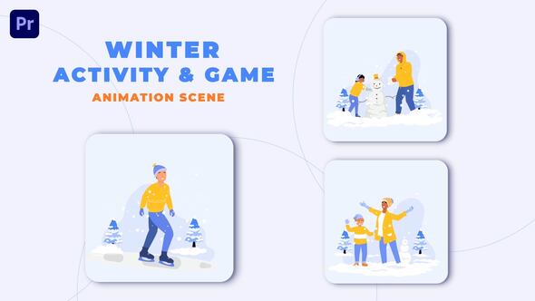 Premiere Pro Winter Activity Animation Scene