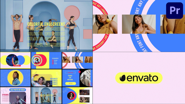 Colorful Endscreens for Premiere Pro