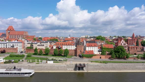 Torun, Poland. Aerial view of Old Town