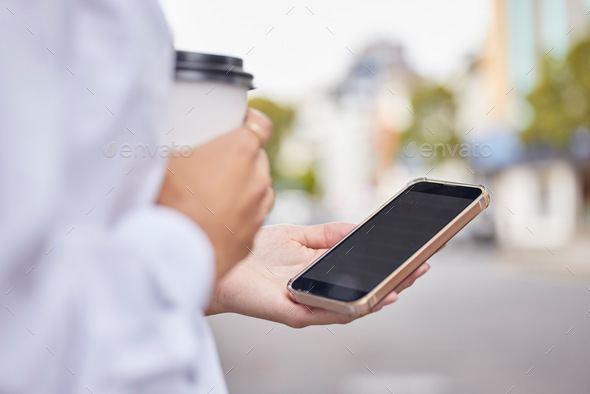 Phone, chat or hands of woman online for email communication, texting or  social media. Reading news Stock Photo by YuriArcursPeopleimages