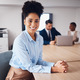 Happy, smile and portrait of black woman in boardroom for meeting, planning and conference. Executi - PhotoDune Item for Sale