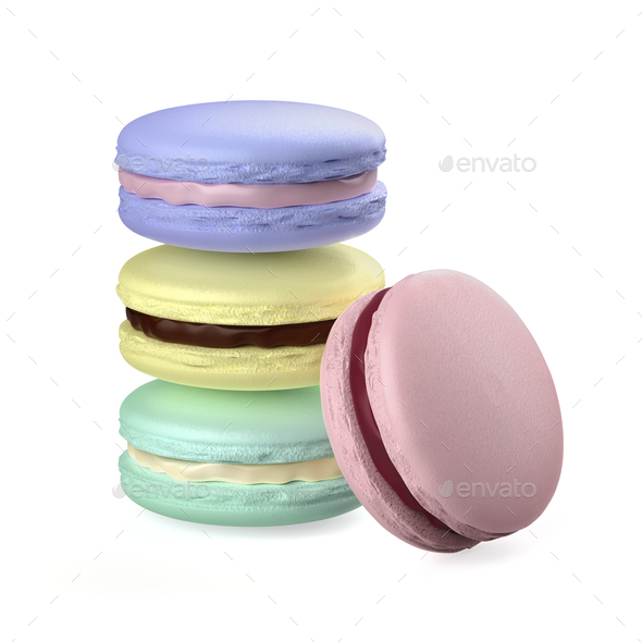 Macarons with different colors and flavors - Stock Photo - Images
