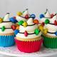 Christmas cupcakes decorated with colorful candy Christmas lights - PhotoDune Item for Sale