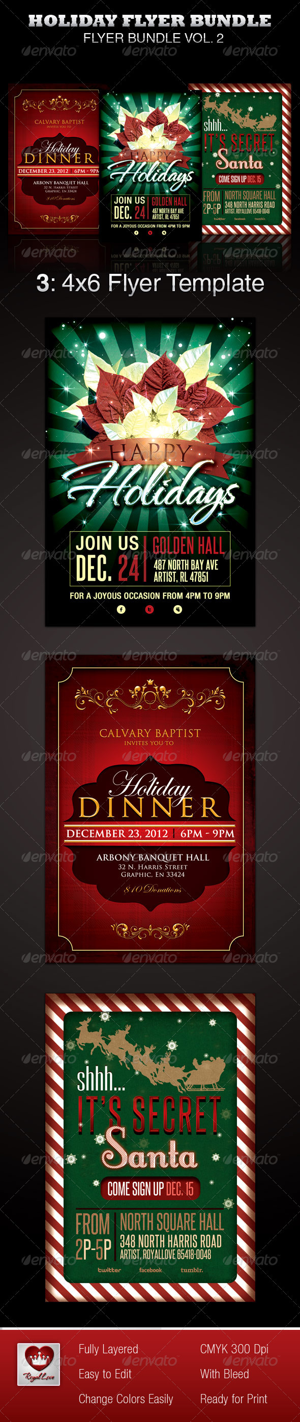 Download Holiday Flyer Template Bundle By Royallove Graphicriver