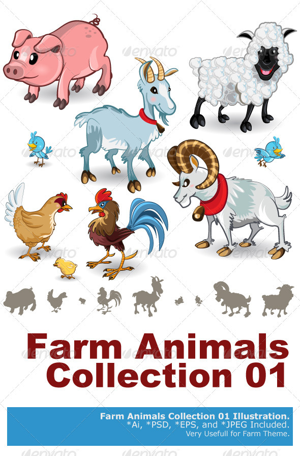 Farm Animals Collection Set 01 - Animals Characters
