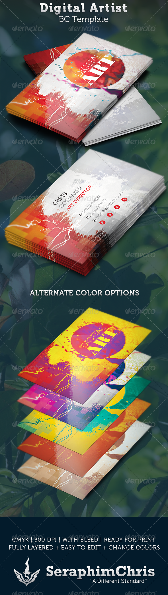 Digital Artist Business Card Template - Creative Business Cards