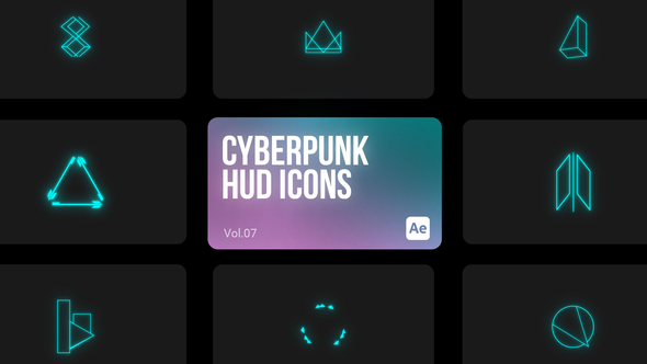 Cyberpunk HUD Icons 07 for After Effects Elements template preview