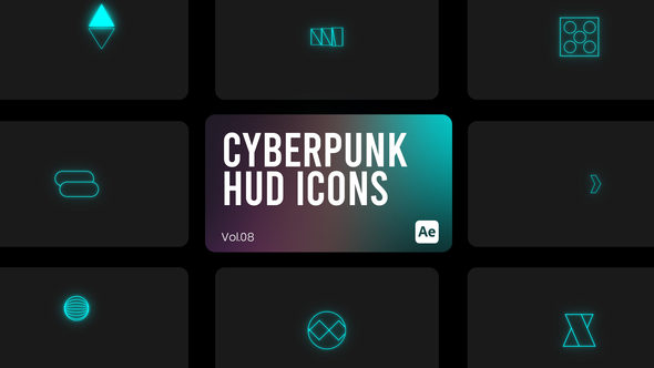Cyberpunk HUD Icons 08 for After Effects Elements template preview