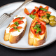 Tasty bruschettas with cherry tomatoes in a plate - PhotoDune Item for Sale