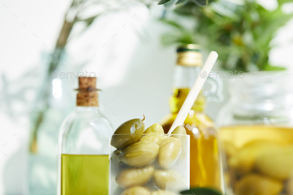 Glass Olive Jar with Spoon