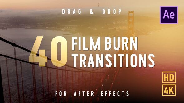 Film Burn Transitions - After Effects