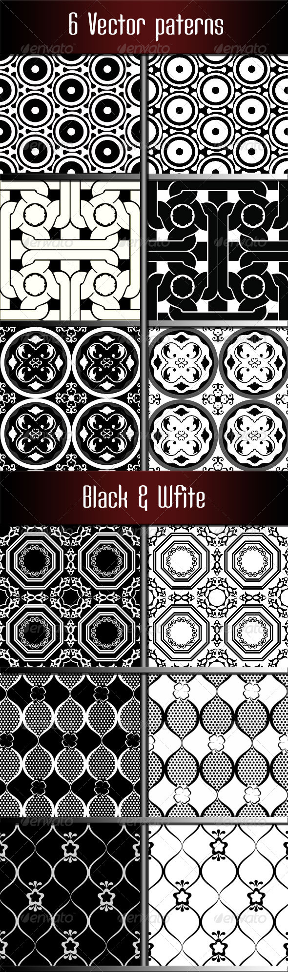 6 Vector Patterns - Patterns Decorative